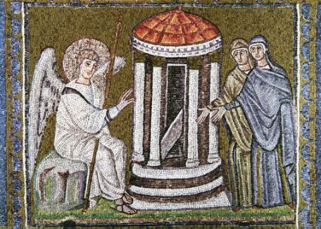L'édicule de Constantin élevé sur la sépulture du Christ à Jérusalem évoque celui de l'église d'Aubeterre.